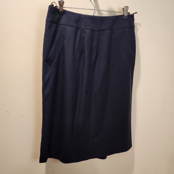 LAFAYETTE 148 Black Wool  Knee Length Skirt  size 10 - Picture 5 of 14